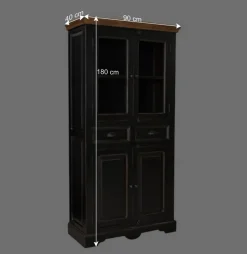 Wohnen Vitrinenschrank Sentiments in Schwarz