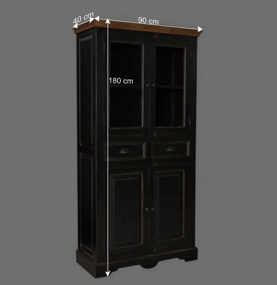 Wohnen Vitrinenschrank Sentiments in Schwarz