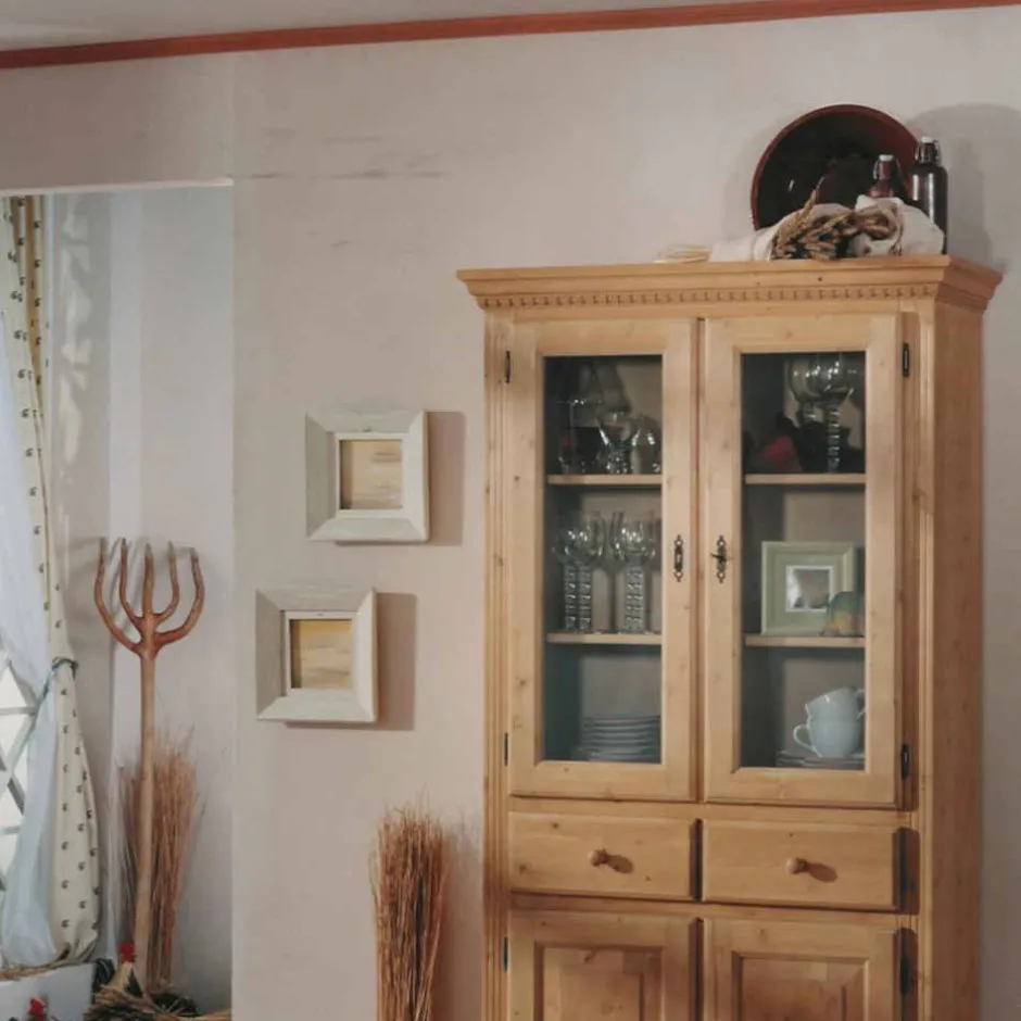 Vitrinenschrank Trenoro aus Fichte Massivholz^Wohnen Clearance