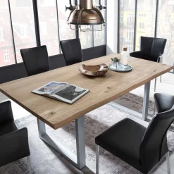 Wohnen Waldkanten Esstisch aus Wildeiche massiv - Clasina