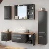 Wand Bad Möbel Kombi in Grau - Estregos (sechsteilig)^Wohnen Discount
