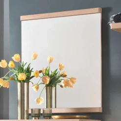 Wohnen Wand Flur Spiegel in Eiche Bianco - Arkadiuz