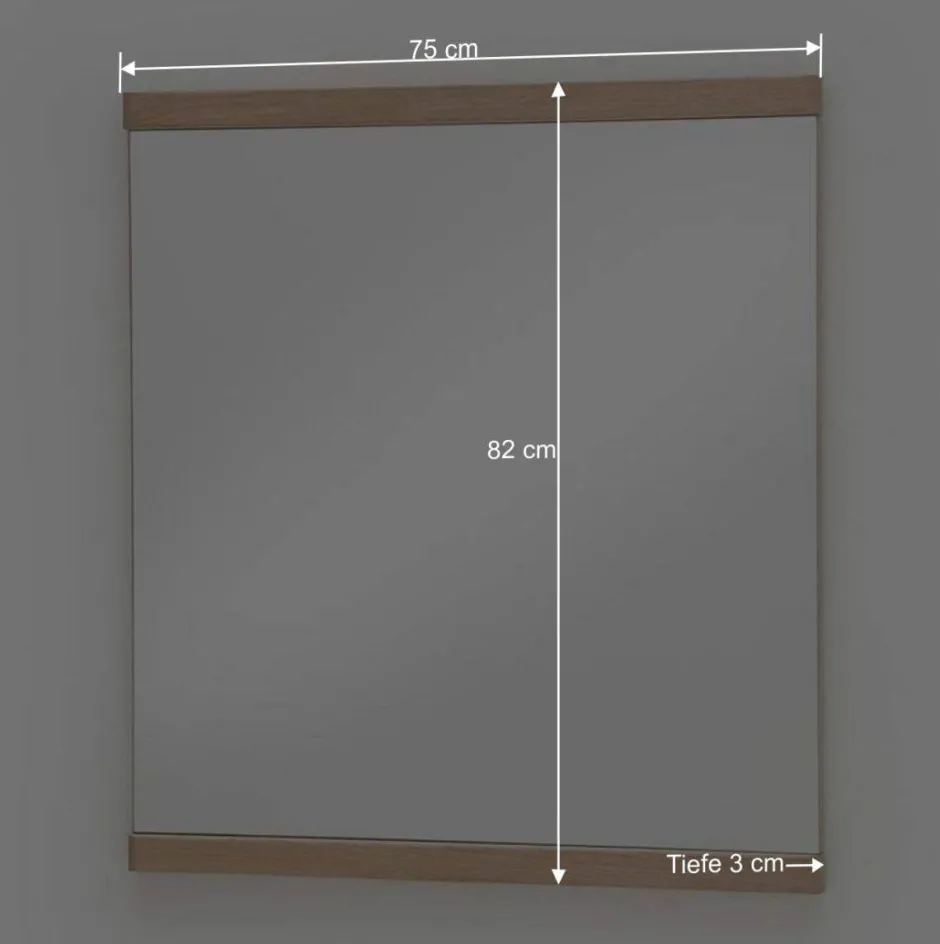 Wohnen Wand Flur Spiegel in Eiche Bianco - Arkadiuz