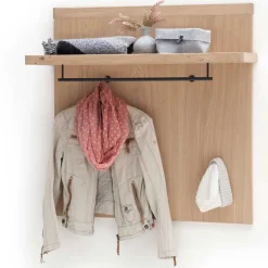 Wohnen Wand Hängegarderobe in Eiche Bianco - Arkadiuz