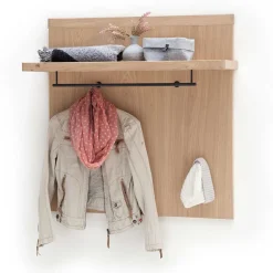 Wohnen Wand Hängegarderobe in Eiche Bianco - Arkadiuz