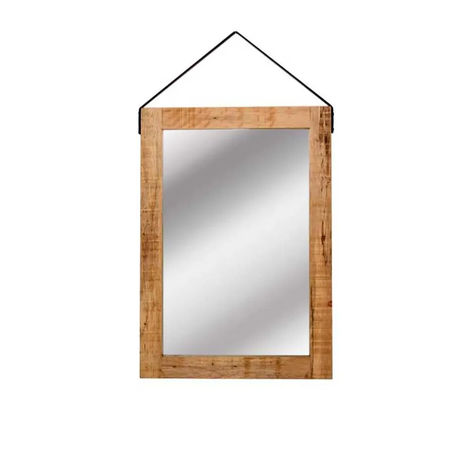 Wand Hängespiegel mit Holzrahmen aus Mango - Nicono^Wohnen Online
