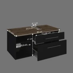 Wand Waschbecken Unterschrank 90x41 cm - Estregos^Wohnen Best