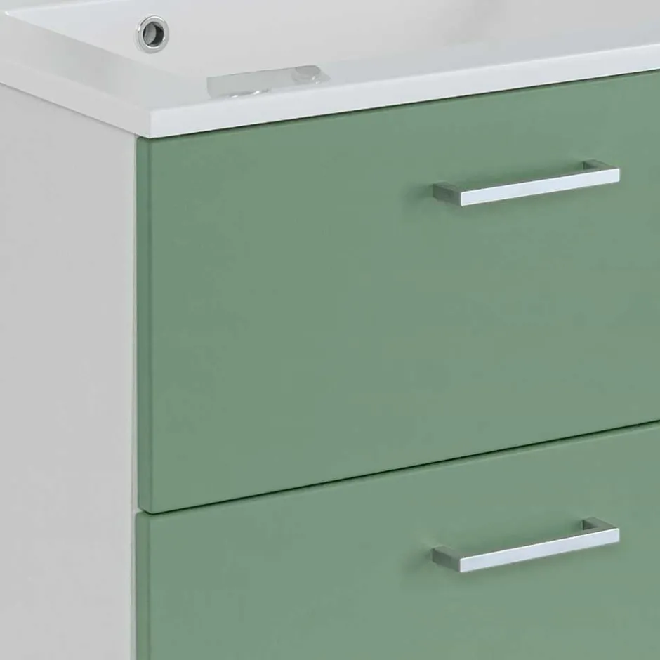Wand Waschbeckenschrank in Grün & Weiß - Loenixa^Wohnen Online