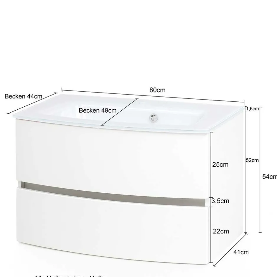 Wohnen Wand Waschtisch in Weiß - Mesciria