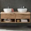 Wohnen Wand Waschtisch mit zwei Aufsatz-Waschbecken - Tofias