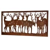 Wandbild Hirsch Silhouetten Rost Look - Chadey^Wohnen Best