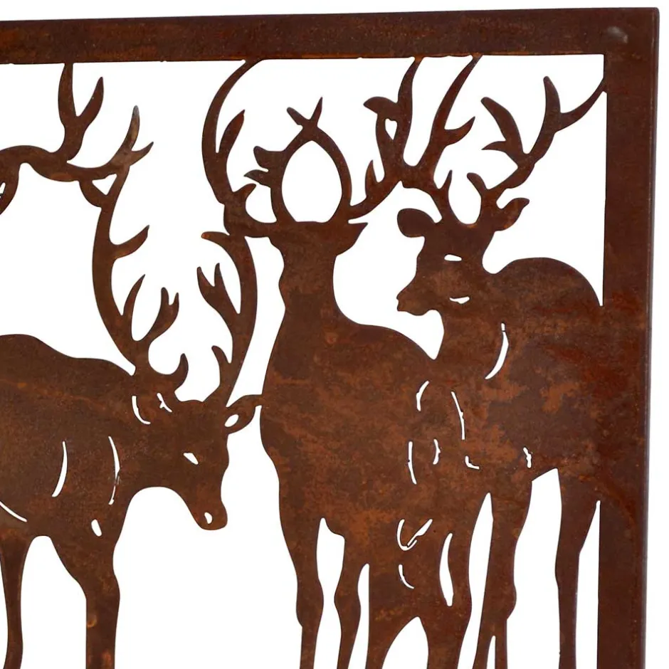 Wandbild Hirsch Silhouetten Rost Look - Chadey^Wohnen Best