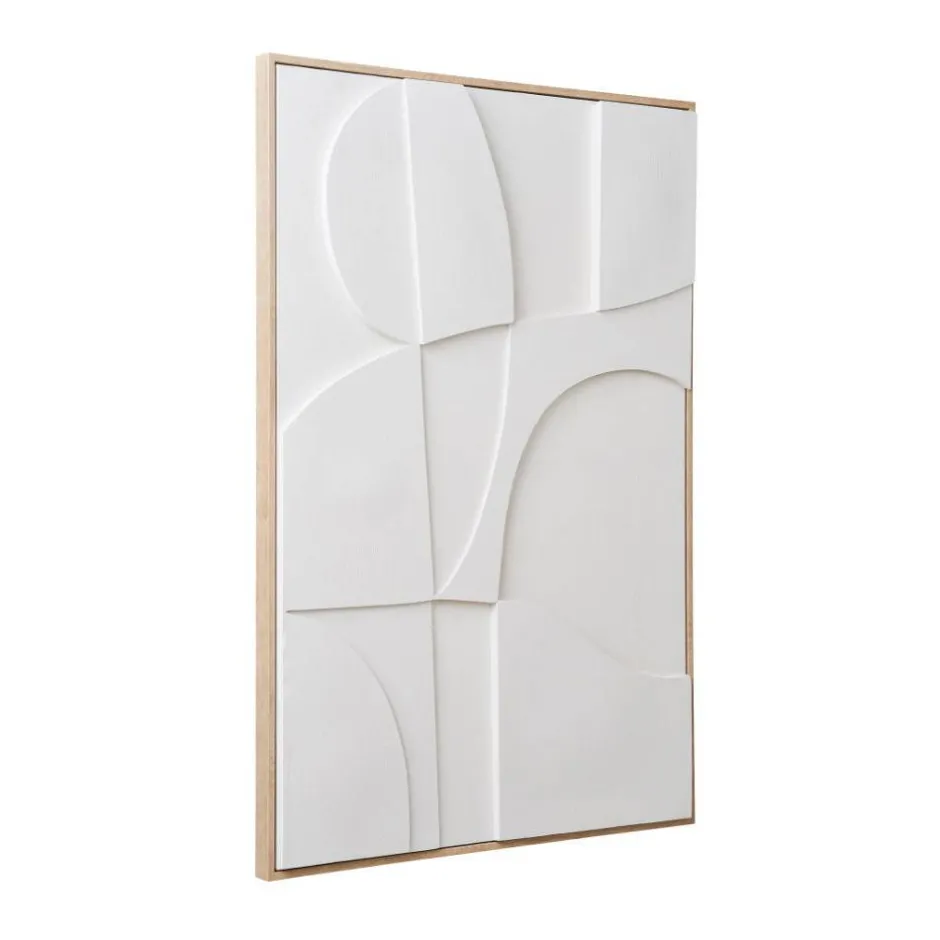 Wandbild in Weiß und Holzoptik Natur - Actino^Wohnen Sale