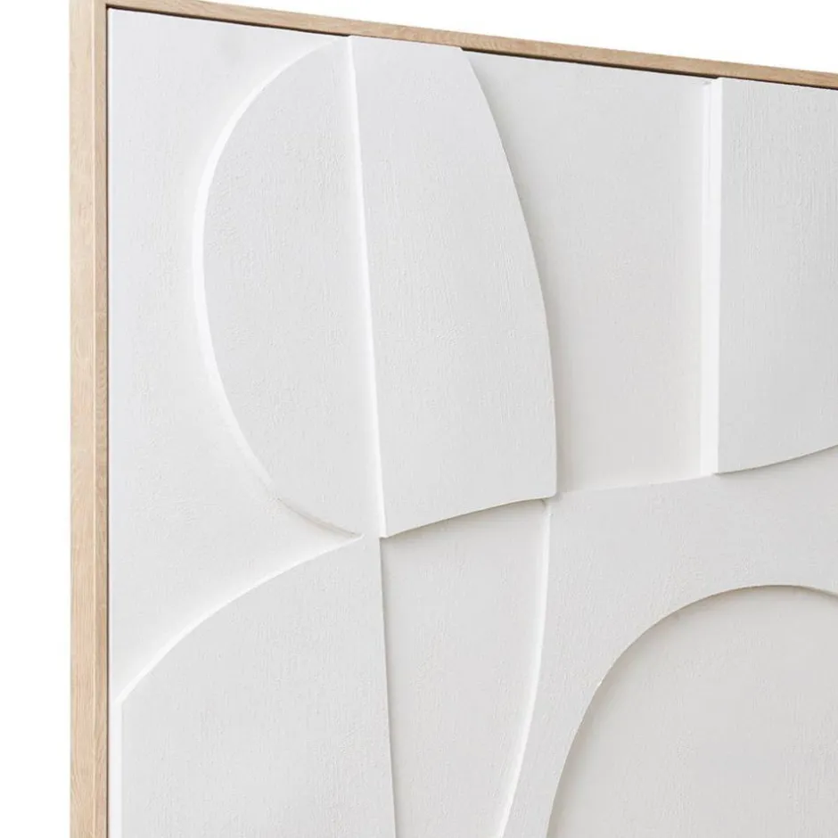 Wandbild in Weiß und Holzoptik Natur - Actino^Wohnen Sale