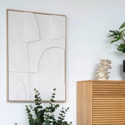 Wandbild in Weiß und Holzoptik Natur - Actino^Wohnen Sale