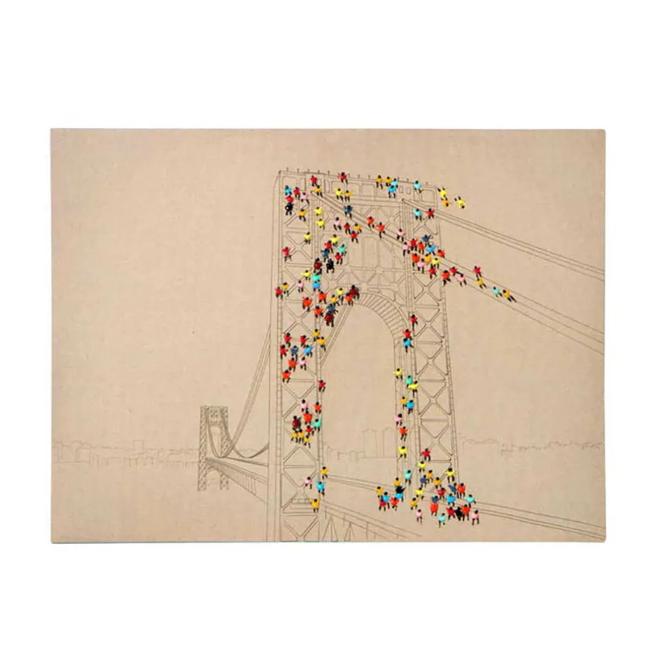 Wandbild mit Brücke und Menschen - Tulcea^Wohnen Discount