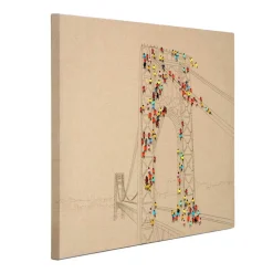 Wandbild mit Brücke und Menschen - Tulcea^Wohnen Discount