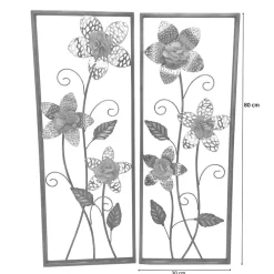 Wandbilder Blumen aus Metall und Stoff - Sinona (zweiteilig)^Wohnen Best