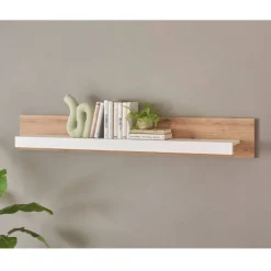 Wohnen Wandboard in Eiche Natur und Mattweiß - Adejano