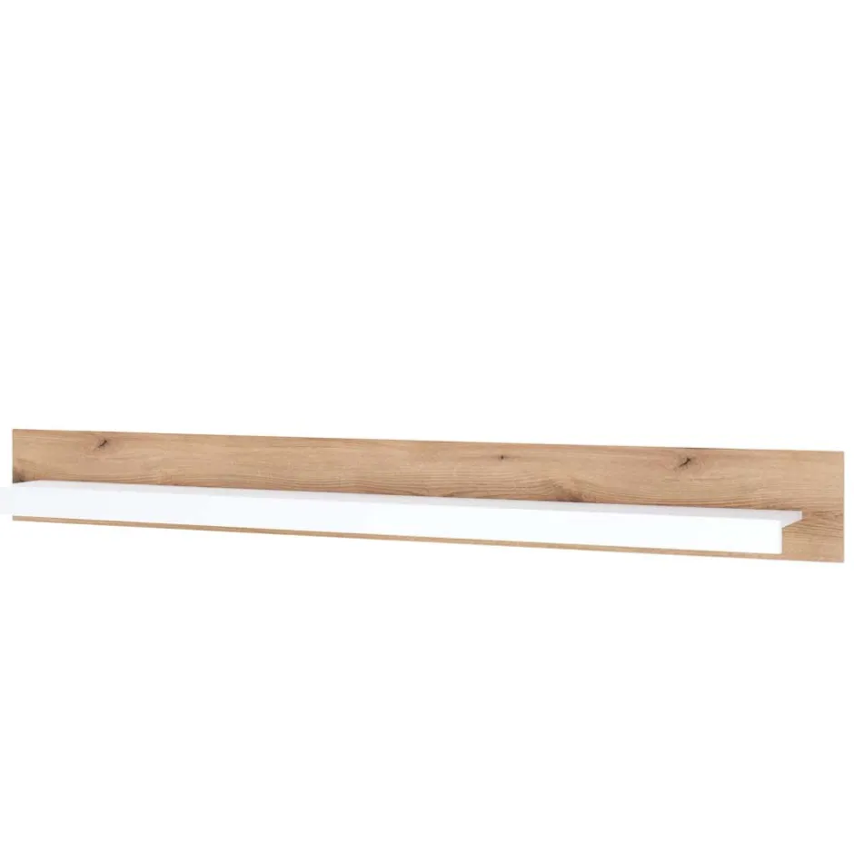 Wohnen Wandboard in Eiche Natur und Mattweiß - Adejano