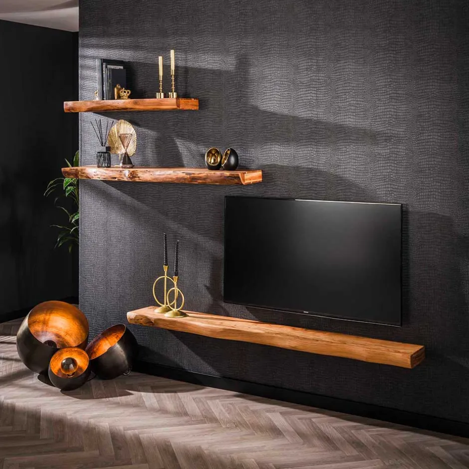 Wohnen Wandboard mit Baumkante aus Akazie - Casaniano