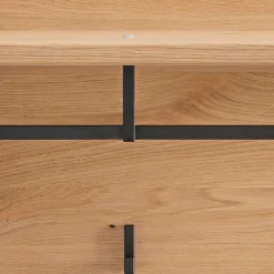 Wohnen Wandgarderobe aus Asteiche Massivholz und Metall - Zonga