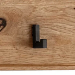 Wohnen Wandgarderobe aus Asteiche Massivholz und Metall - Zonga