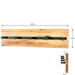 Wohnen Wandgarderobe aus Metall & Eichenholz - Cornello