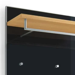 Wohnen Wandgarderobe Lalaika in Anthrazit Glas beschichtet