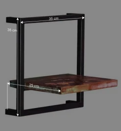 Wohnen Wandregal aus Recyclingholz & Metall - Jamaica