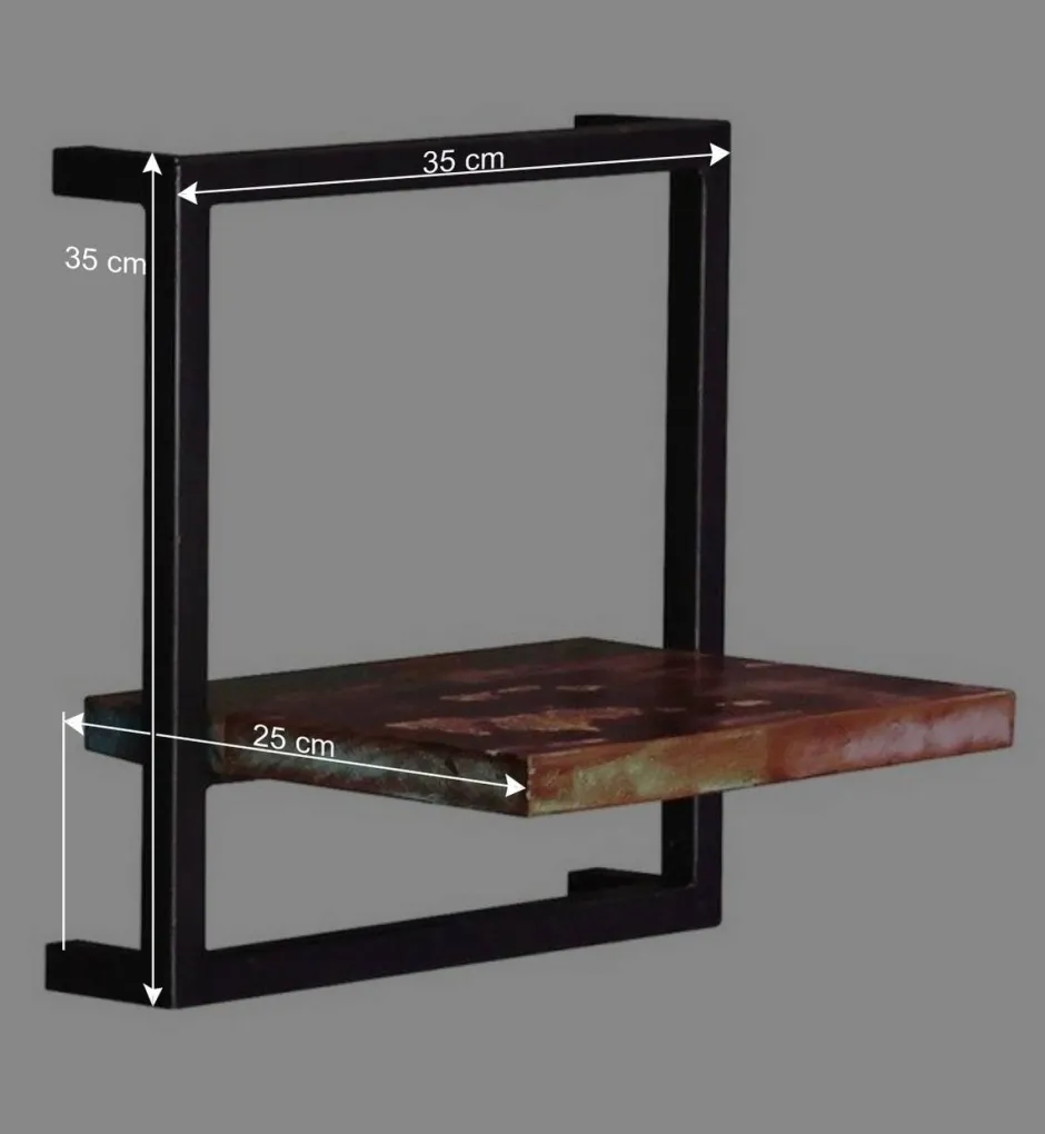 Wohnen Wandregal aus Recyclingholz & Metall - Jamaica