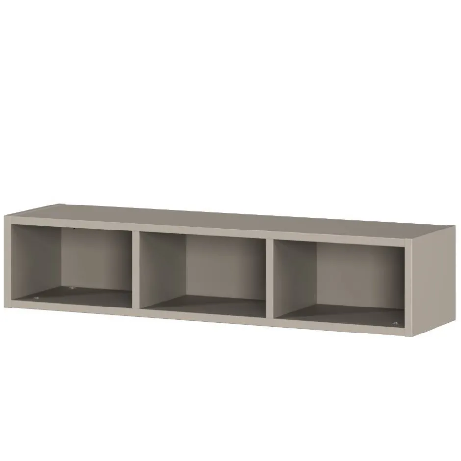 Kinder Wohnen Wandregal in Grau mit drei Fächern - Suzanas