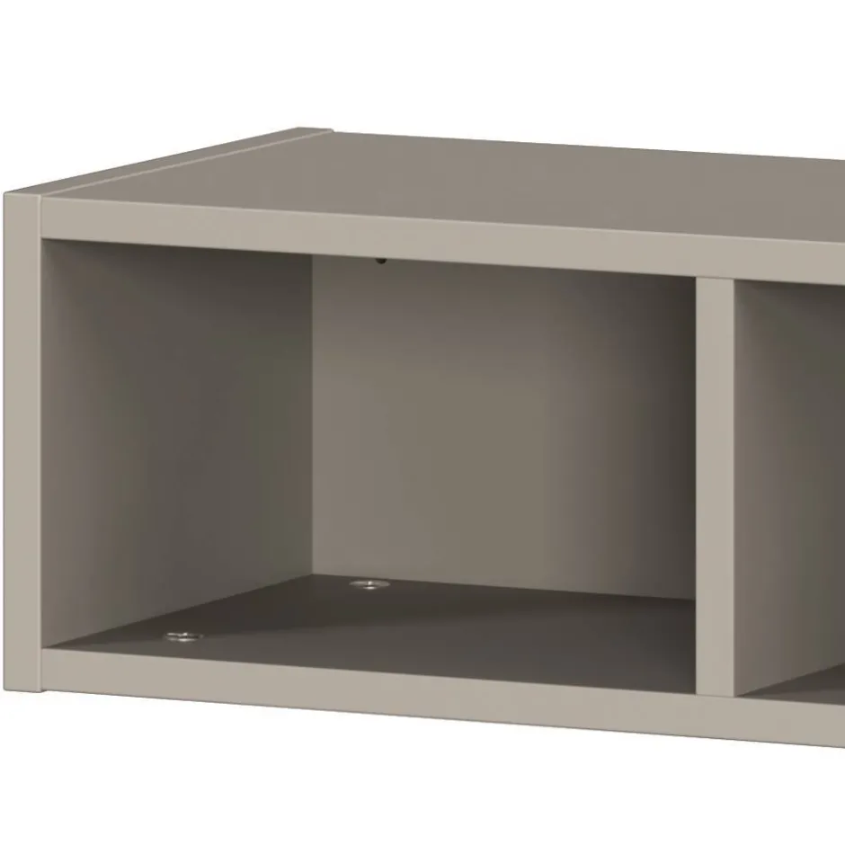 Kinder Wohnen Wandregal in Grau mit drei Fächern - Suzanas