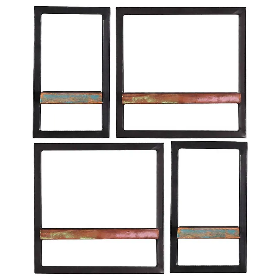 Wandregal Kombi aus Altholz bunt - Jamaica (vierteilig)^Wohnen Outlet