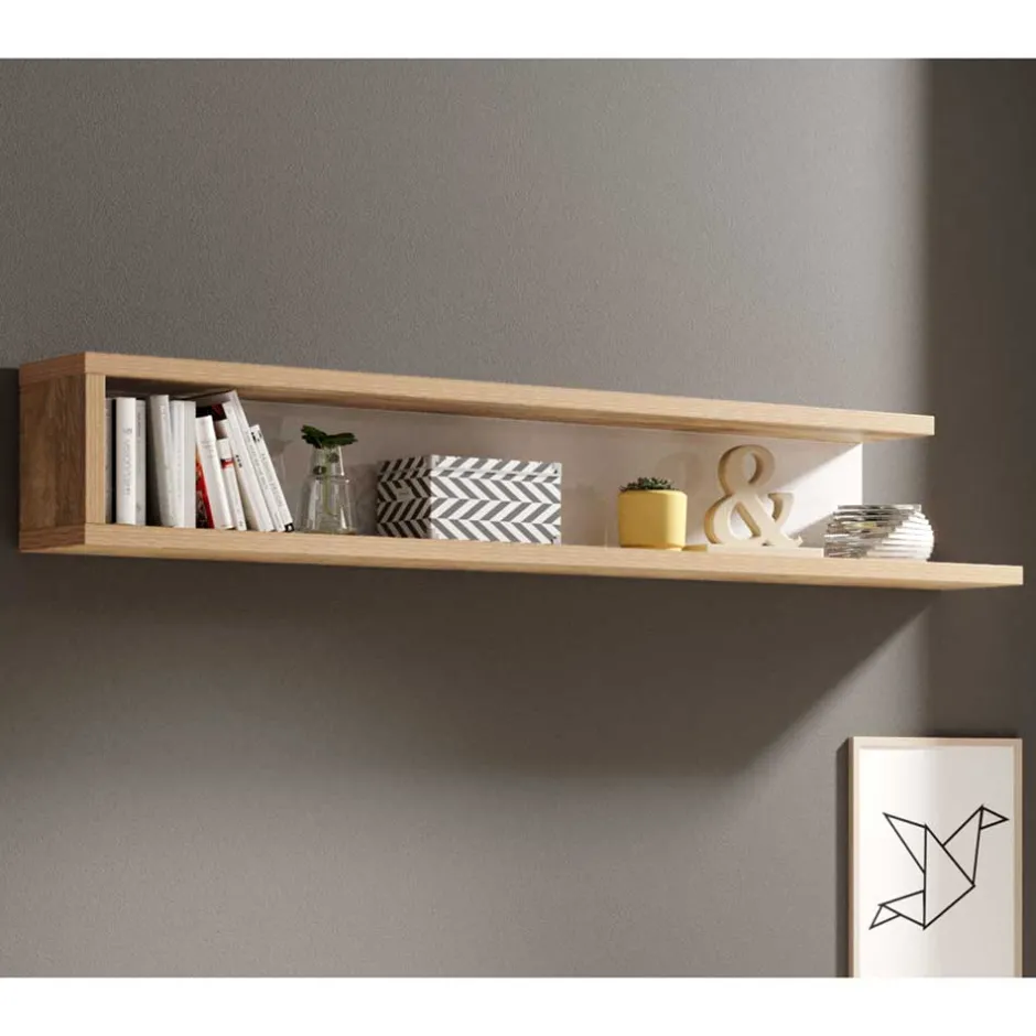 Wohnen Wandregal mit Rückwand modern - Milvara