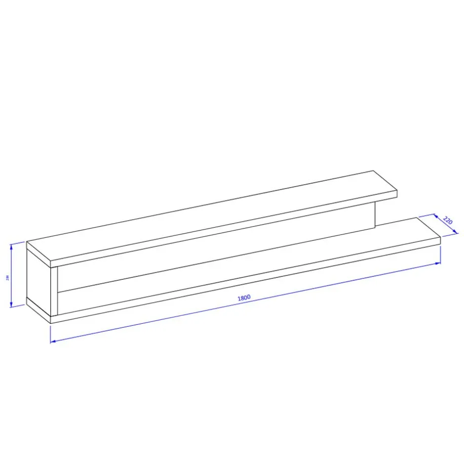 Wohnen Wandregal mit Rückwand modern - Milvara
