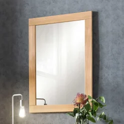 Wandspiegel aus Glas & Eiche Massivholz - Vervesdo^Wohnen Discount