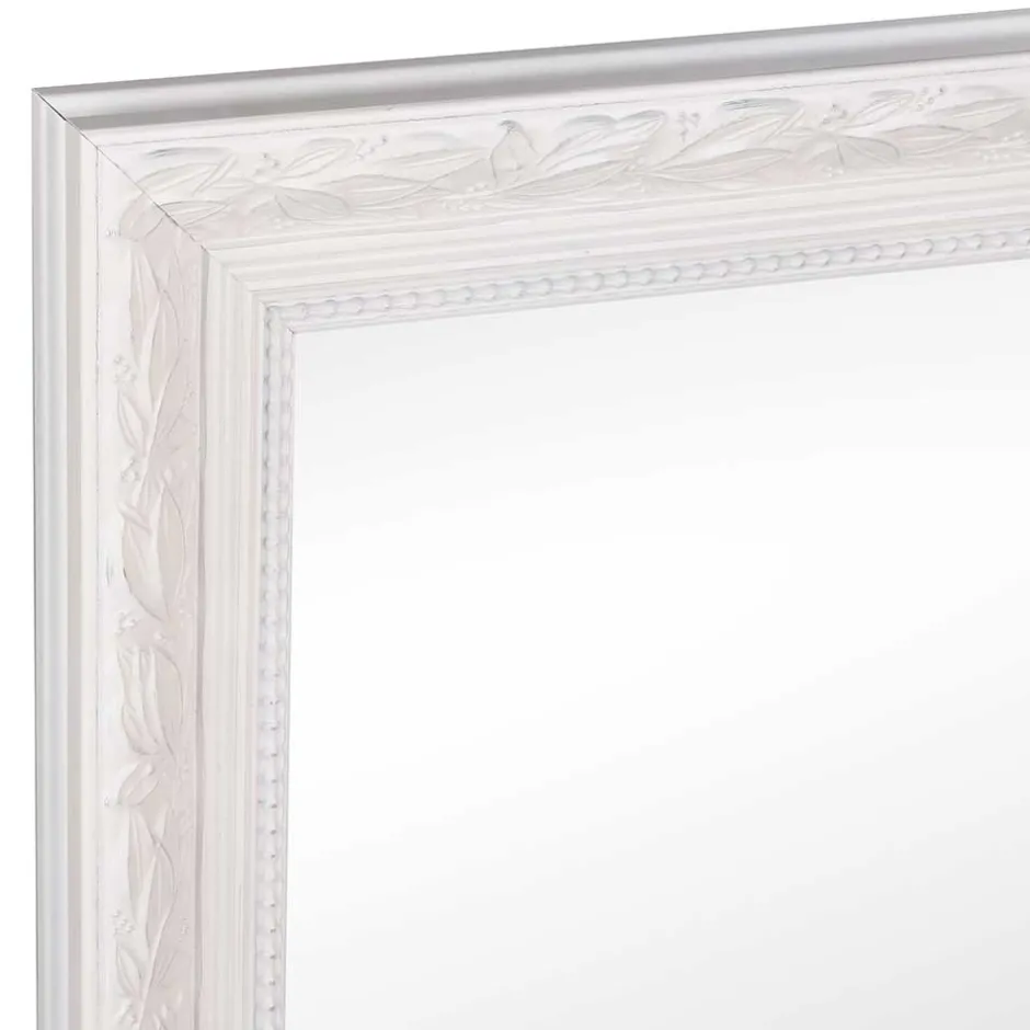 Wohnen Wandspiegel im Vintage Look in Weiß Holzrahmen - Liancos