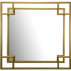 Wohnen Wandspiegel mit Metallrahmen in Gold - Vulcanos