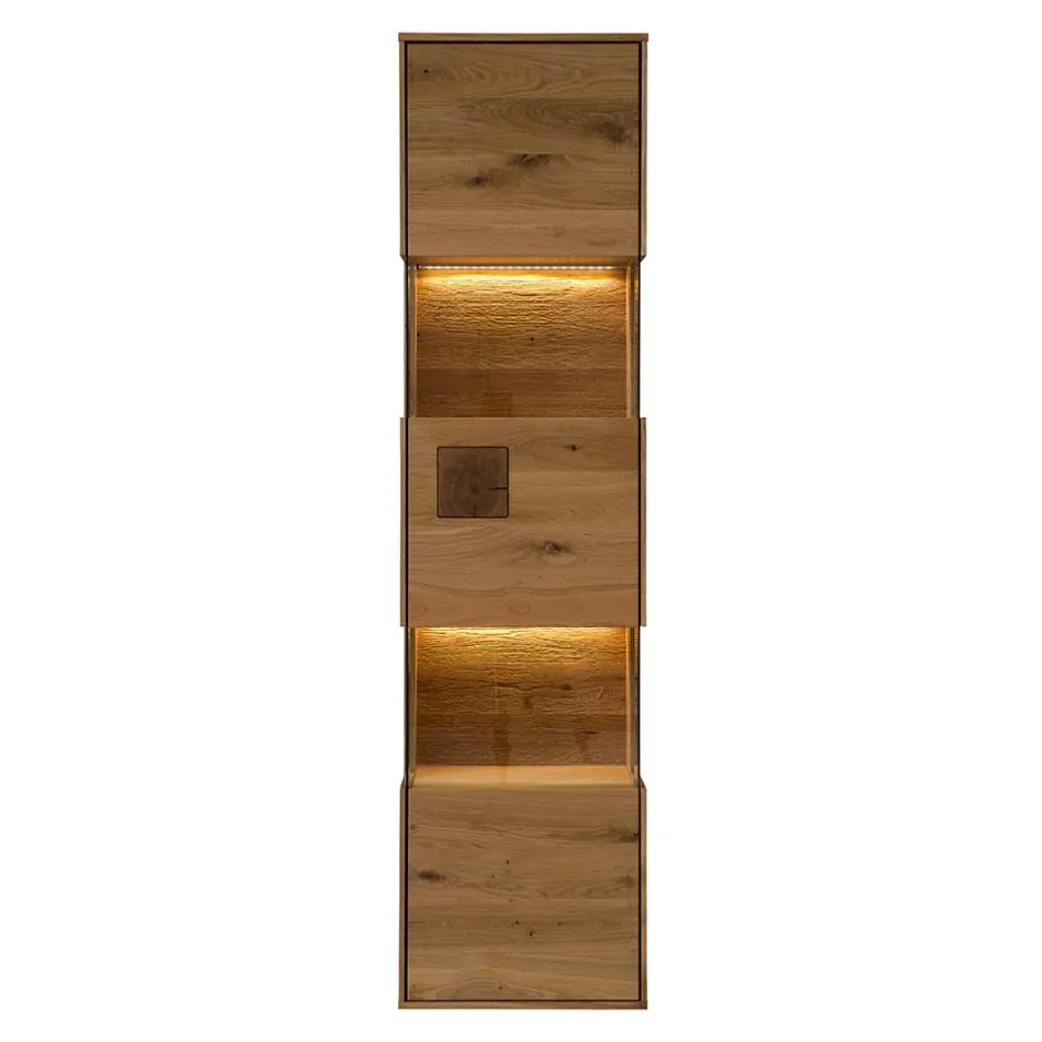 Wohnen Wand-Vitrine aus Wildeiche Massivholz - Millena