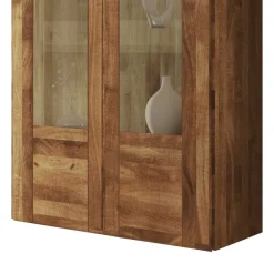 Wohnen Wandvitrine Vaskov aus Wildeiche Massivholz