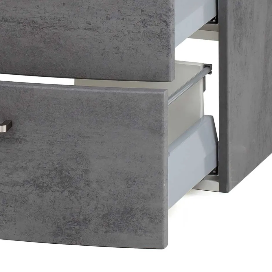 Wand-Waschtisch mit Glasbecken in Grau - Dastroz^Wohnen