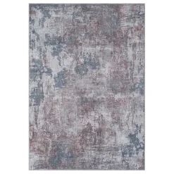 Waschbarer Teppich in Blaugrau und Terracotta - Ursela^Wohnen Best