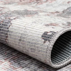 Waschbarer Teppich in Blaugrau und Terracotta - Ursela^Wohnen Best