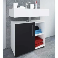 Waschbecken Badschrank in Weiß Schwarz - Cranies^Wohnen Sale