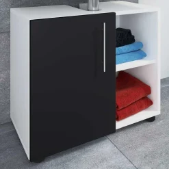 Waschbecken Badschrank in Weiß Schwarz - Cranies^Wohnen Sale