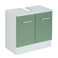 Waschbecken Badschrank in Grün & Weiß - Loenixa^Wohnen New