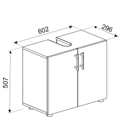 Wohnen Waschbecken Badschrank mit Doppeltür - Sua