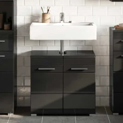 Waschbecken Unterschrank in Schwarz Hochglanz - Culina^Wohnen Online