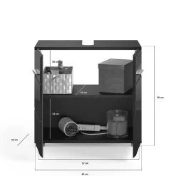Waschbecken Unterschrank in Schwarz Hochglanz - Culina^Wohnen Online